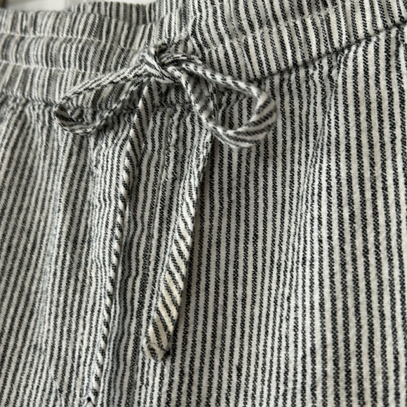 J Crew Striped Cuffed Linen Cotton Pull-on Pants w Pockets Sz 14 w MEASUREMENTS! - Picture 7 of 16